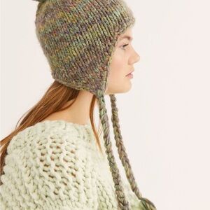 Multicolor Knit Beanie with Ear Flaps